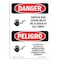 Signmission Safety Sign, OSHA Danger, 5" Height, Switch Box Cover Must Be Closed Bilingual Spanish OS-DS-D-35-VS-1587 - alternate 1